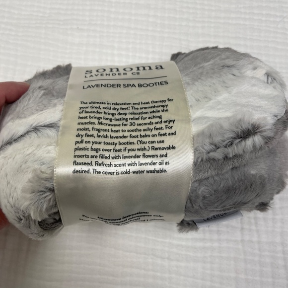 Sonoma Lavender Spa Booties Platinum Angora Heat Cold Soothe Relax Feet Relief - Picture 7 of 16